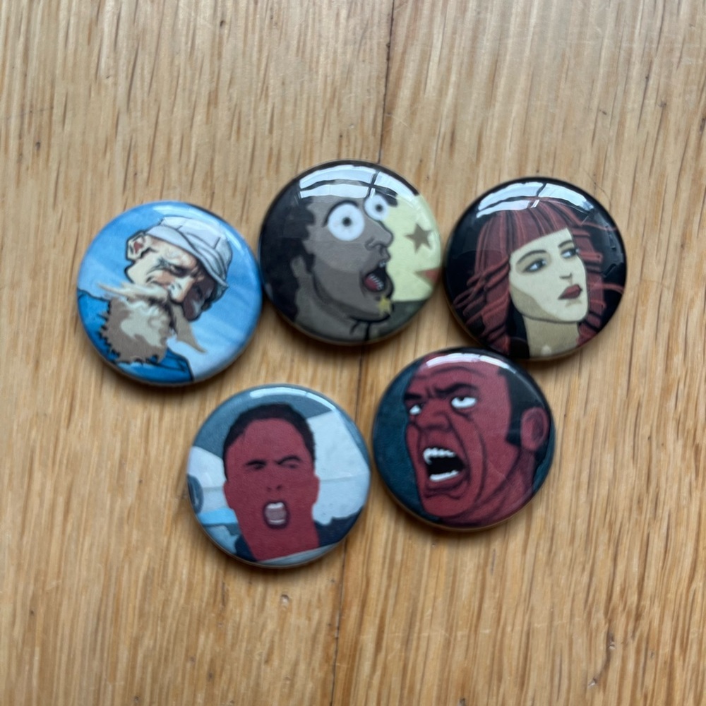 Vintage Movie Pins from Waking Life (2001)